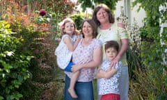 Karen (left) and Helen Tunnicliffe Young with Esmie and Stanley