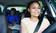 Mother and daughter in car