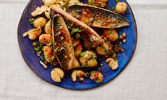 Thomasina Miers' chargrilled mackerel with a a warm new potato, lemon and caper salad.