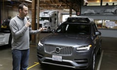 Anthony Levandowski<br>FILE - In this Dec. 13, 2016, file photo, Anthony Levandowski, head of Uber’s self-driving program, speaks about their driverless car in San Francisco. Uber has followed through on threats to fire Levandowski, a star autonomous car researcher whose hiring touched off a bitter legal fight with Waymo, the former self-driving car arm of Google. Waymo has alleged that Levandowski downloaded 14,000 documents containing trade secrets before he founded a startup that was purchased by Uber. (AP Photo/Eric Risberg, File)