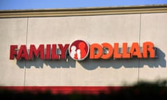 Red and orange sign saying 'Family Dollar' with logo