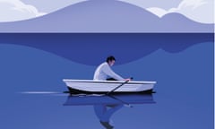 man rowing on a boat on his own