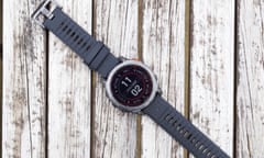 Garmin Fenix 7 Pro review pictured flat on a table.