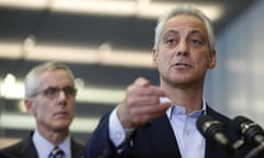 Peter Neffenger, Rahm Emanuel<br>Chicago Mayor Rahm Emanuel, right, responds to a question related to the massive delays at airport security lines across the country, as Transportation Security Administration chief Peter Neffenger listens Friday, May 20, 2016, in Chicago. (AP Photo/Charles Rex Arbogast)