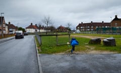 KNOWSLEY, 23 December 2016 - Boys playing on Pennard Avenue in Knowsley borough, one of the most deprived council areas in the country and now the only authority where no schools offer A-level courses. **parental permission granted. 69 Pennard Ave** Christopher Thomond for The Guardian.