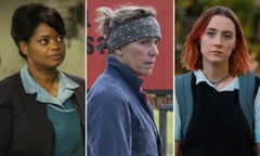 Octavia Spencer in The Shape of Water. Frances McDormand in Three Billboards Outside Ebbing, Missouri and Saoirse Ronana in Ladybird.