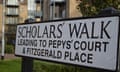 A street sign in Cambridge which has been corrected using marker pens.