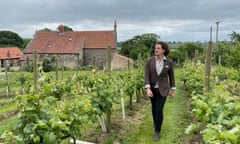 Writer Damien Gabet at a Yorkshire vineyard. UK.