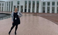 Josie Coles poses for a photograph outside Parliament House