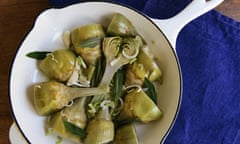 Artichokes in a pan