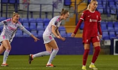 Arsenal's Vivianne Miedema (centre) celebrates scoring against Liverpool