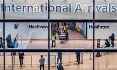 Travellers arriving at Heathrow airport