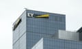 An EY (Ernst and Young) sign is seen in Melbourne