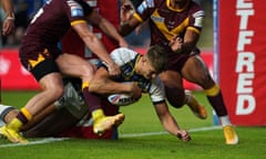 Sam Walters touches down his second try of the evening.