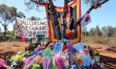 A memorial to 14-year-old Elijah Doughty in Gribble Creek reserve, Kalgoorlie-Boulder