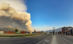 Smoke from the wildfire burning near Jasper, Alberta, Canada