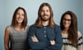 Dan Price of Gravity Payments photographed for Observer New Review in his HQ in Seatle, USA with employees Tammi Kroll (left) and Nydelis Ortiz