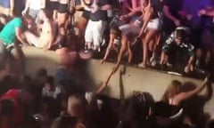 Screengrab of video showing a railing collapse at the Snoop Dogg/Wiz Khalifa concert in New Jersey