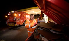 Biffa’s Glynn Corker examines a bin in Rotherham