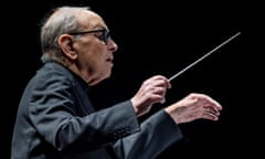 Ennio Morricone performs during his final UK show at The O2 Arena in London, 26 November 2018
