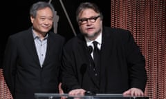 88th Oscars Nominations Announcement<br>LOS ANGELES, CA - JANUARY 14:  Directors Ang Lee and Guillermo del Toro speak on stage during the 88th Oscars Nominations Announcement at Academy Of Motion Picture Arts And Sciences on January 14, 2016 in Los Angeles, California.  (Photo by Tommaso Boddi/WireImage)