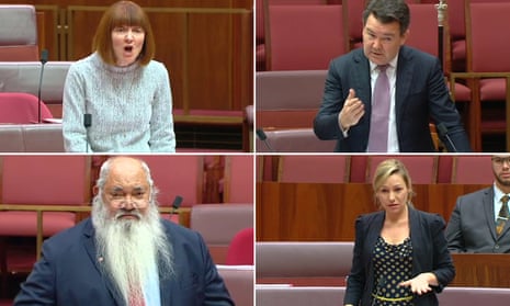 Emotional scenes in Senate over Newstart rise with one Liberal senator breaking ranks  – video