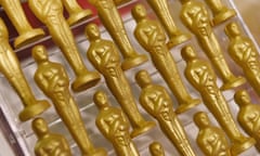 Oscar statuettes made of 24K-karat-gold chocolate appear at the 89th Academy Awards Governors Ball Press Preview on Thursday, Feb. 16, 2017, in Los Angeles. The 89th Academy Awards will be held at the Dolby Theatre on Sunday, Feb. 26, in Los Angeles. (Photo by Chris Pizzello/Invision/AP)