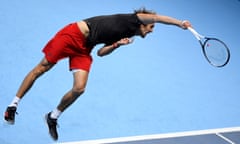 Tennis - ATP Finals - The O2, London, Britain - November 16, 2018 Germany’s Alexander Zverev in action during his group stage match against John Isner of the U.S. Action Images via Reuters/Tony O’Brien