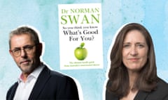 Norman Swan and Lucy Clark and the cover of his book