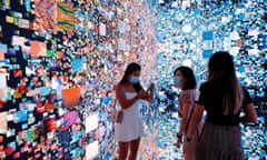 Visitors view an installation by Refik Anadol at the Digital Art Fair, Hong Kong in October this year.