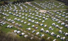 Caravans in Southport, England in 2021.