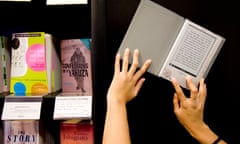 Sony’s Reader digital book, electronic book, with its e ink display, on sale in Waterstones bookshop, London. The electronic reading device is smaller than a hardback book and can store up to 160 eBooks