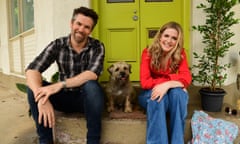 Colin from Accounts (centre) with Patrick Brammall (left) and Harriet Dyer.