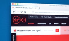 The Virgin Media homepage