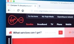 Virgin Media advertising its various services.