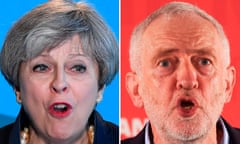 A composite image of Theresa May and Jeremy Corbyn.