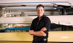 Former Olympic rower  James Cracknell in a boathouse.