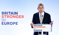 Stuart Rose launching the Britain Stronger in Europe campaign in London.