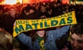 Matildas fans at Federation Square