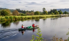 Canoeing the Caledonian Canal, part of Scotland’s Great Glen Trail.