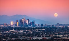 Supermoon moonrise over Los Angeles.