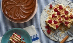 Ruby’s cinnamon biscuit, honey and vanilla cake (right) and a salted caramel chocolate mousse cake.