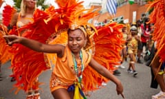 The traditional parade during Family Day at Notting Hill Carnival, London, on 27 August 2023