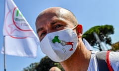 Vaccine protester in Rome