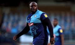 Wycombe’s Adebayo Akinfenwa in action against Fleetwood on Monday.