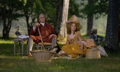 Michael Douglas and Ludivine Sagnier having a picnic