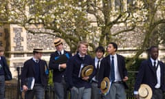 Schoolboys after lessons by the school chapel Harrow School Harrow on the Hill Middlesex United Kingdom<br>AYYFHH Schoolboys after lessons by the school chapel Harrow School Harrow on the Hill Middlesex United Kingdom