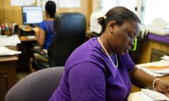 Latonia Best and Lashaundon Perkins at work at Edgewood Community Developmental School in Goldsboro, North Carolina