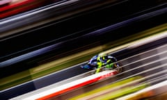 Valentino Rossi speeds his Movistar Yamaha during practice for the MotoGP of Catalunya at Circuit de Barcelona in Montmelo, Spain.