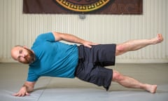 Joel Snape demonstrates the side plank star.